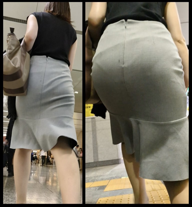 【131】白のタイトスカートで魅力を振りまくOLさん！(前編)