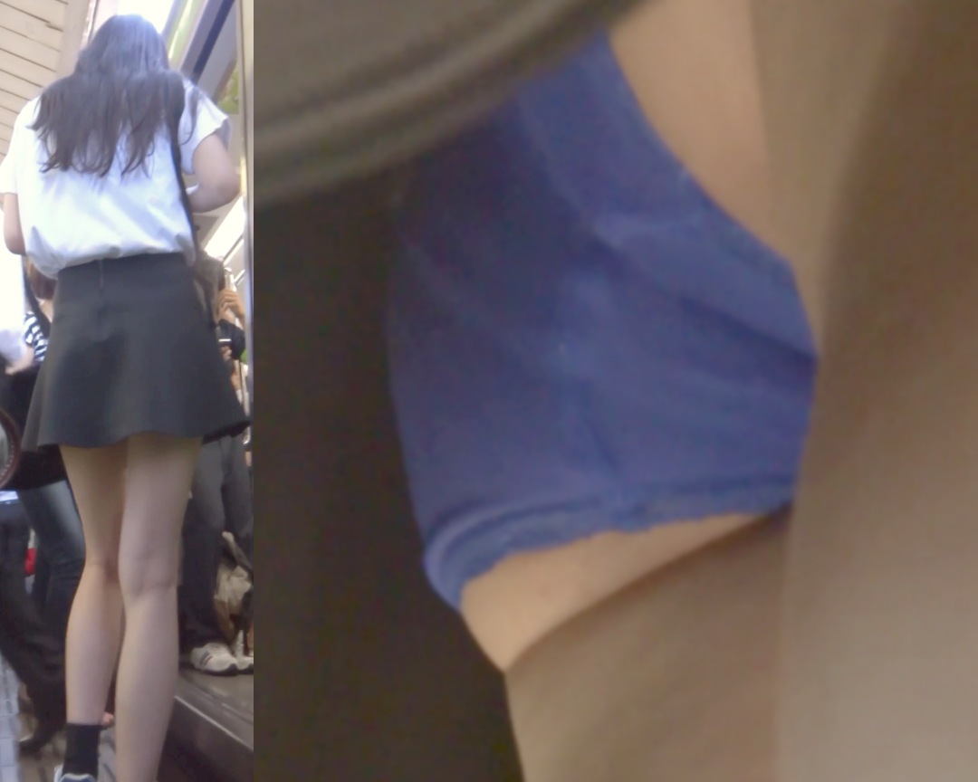 パンチラ盗撮 OLさん 超ミニスカの中身は青パンツ パンチラ盗撮 OLさん 超ミニスカの中身は青パンツ